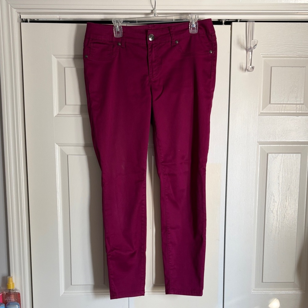Seven7 Deep Magenta Skinny Jeans